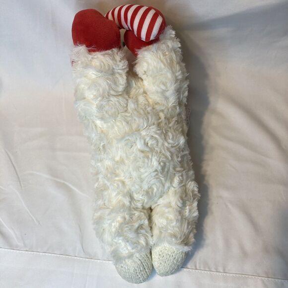 Multipet Sock-Face Lamb Chop Dog Toy w/Candy Cane Holiday Plush Soft Cute - Picture 4 of 16